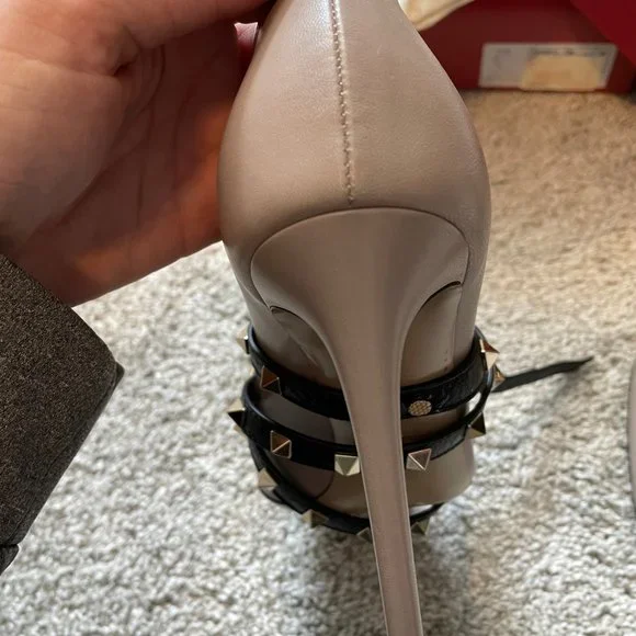 Valentino Rock Studded Ankle Crisscross Heels - Picture 8 of 12